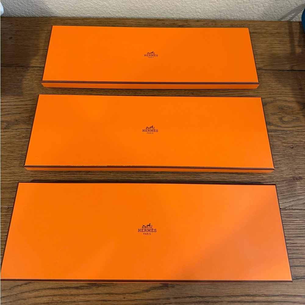 Set of 3 Authentic Hermes Tie Boxes